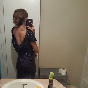 Long navy dress